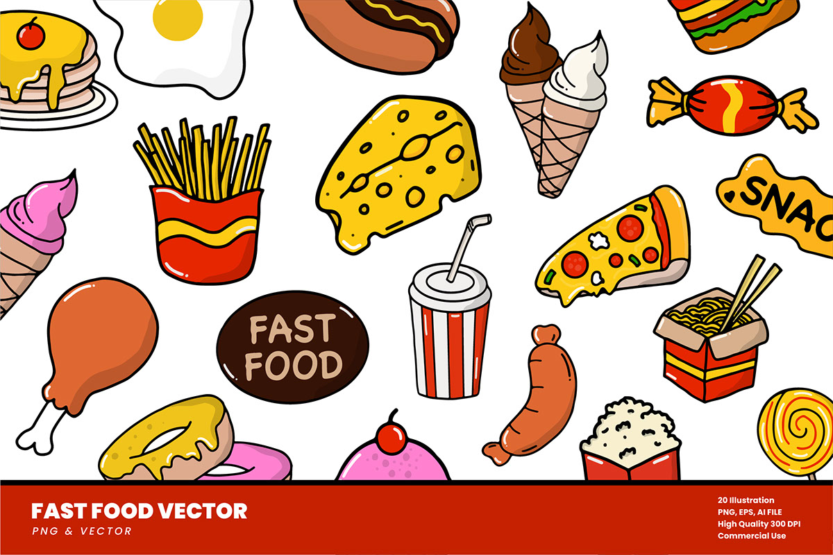 20 Fast Food Vector rendition image