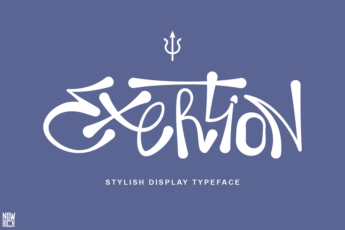 Exertion Display Typeface Grafiti rendition image