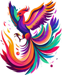 A Stylized Male Phoenix in 2D Cartoon