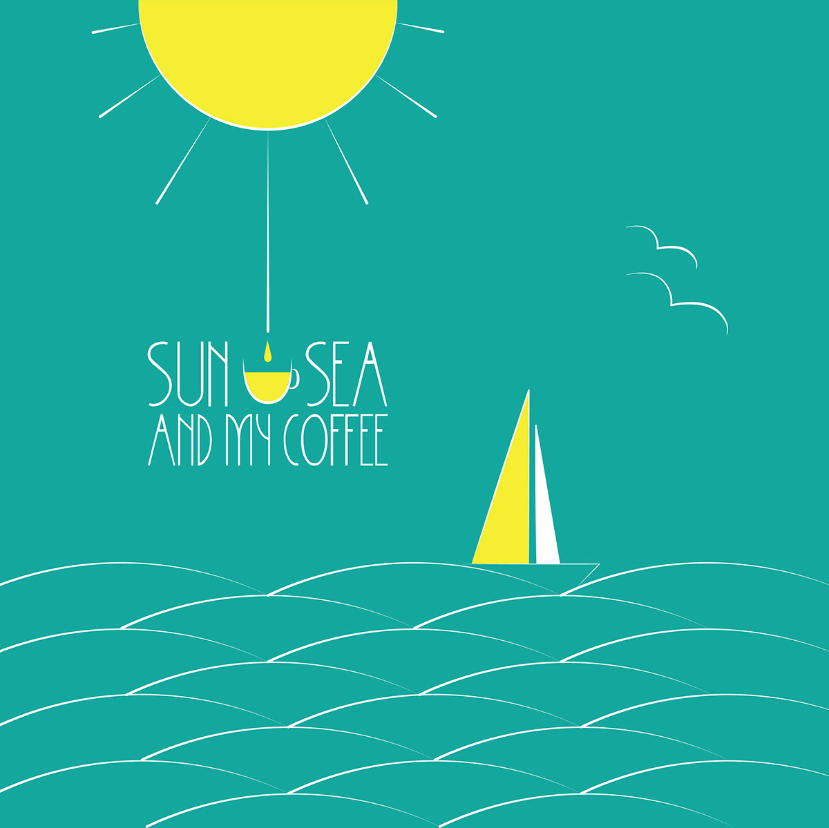 Sun Sea and my coffee rendition image