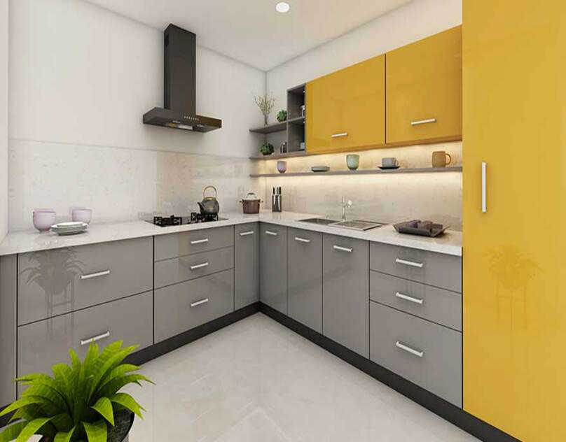 Modular kitchen design rendition image