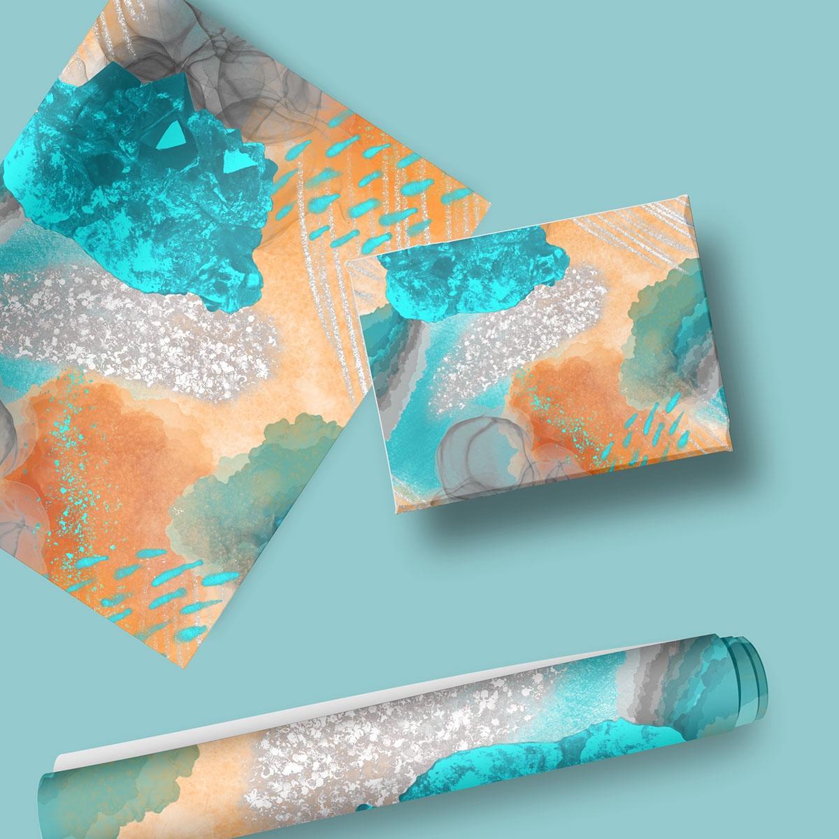 Luxurious alcohol ink seamless pattern rendition image