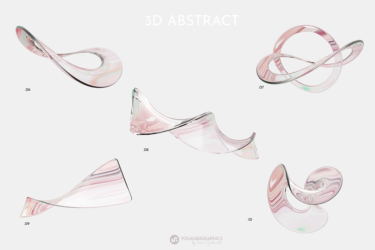 Abstract-Glass-3D-Elements rendition image