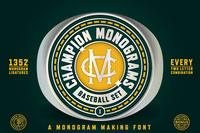 Champion Monograms Font Baseball Set 1