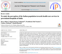 To study the perception of the Indian population towards health care services in government hospitals of India