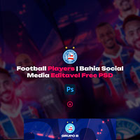 Football players Bahia Social Media Editable PSD
