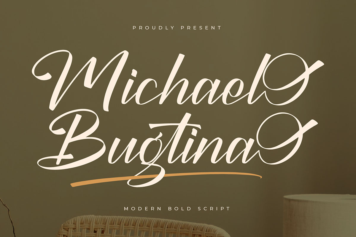 Michael Bugtina - Modern Bold Script rendition image