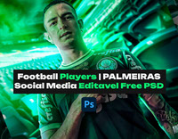 Football players pALMEIRAS social media Editavel Free PSD