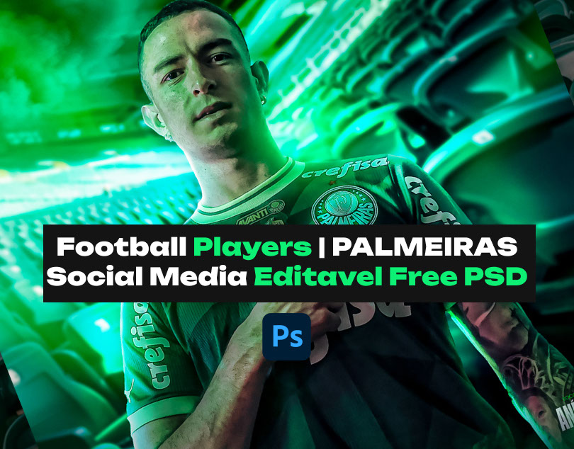 Football players pALMEIRAS social media Editavel Free PSD rendition image