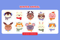 Winter Animal Vector Set