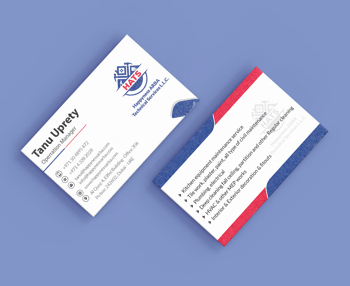 HATS Business Card  Free Template rendition image