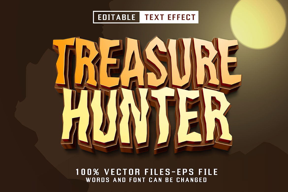 Treasure Hunter Editable Text Effect rendition image