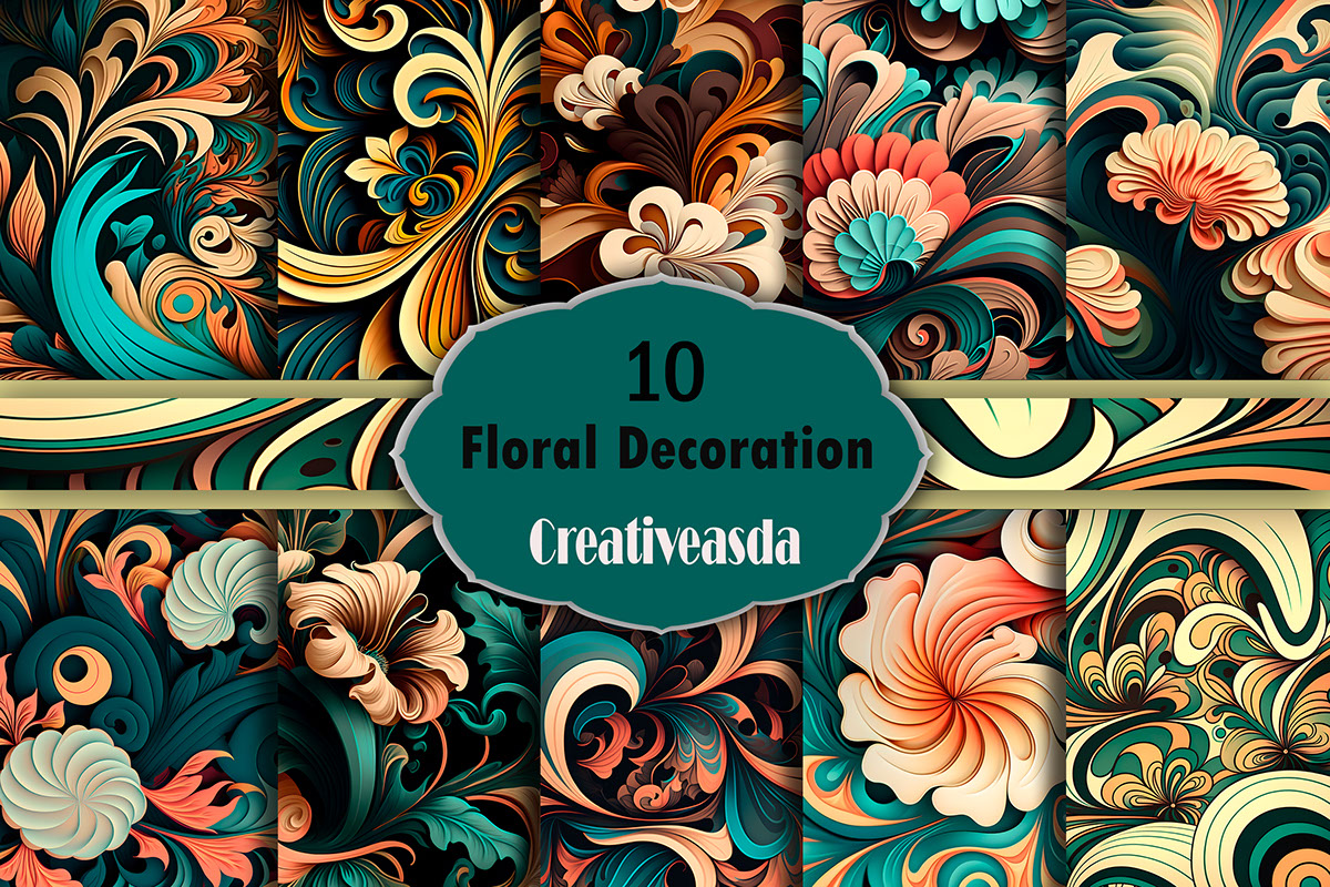 Floral Decoration Paper Art illustrations rendition image