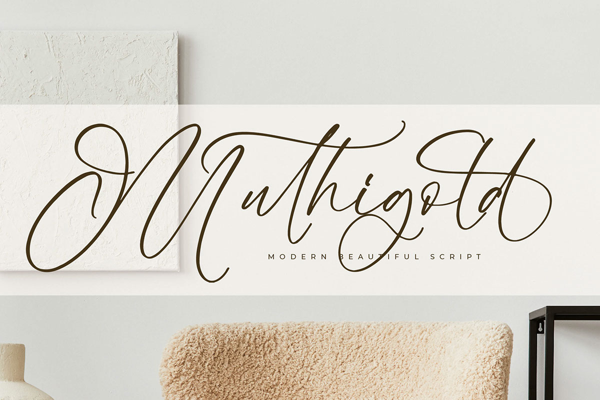 Muthigold - Modern Beautiful Script rendition image