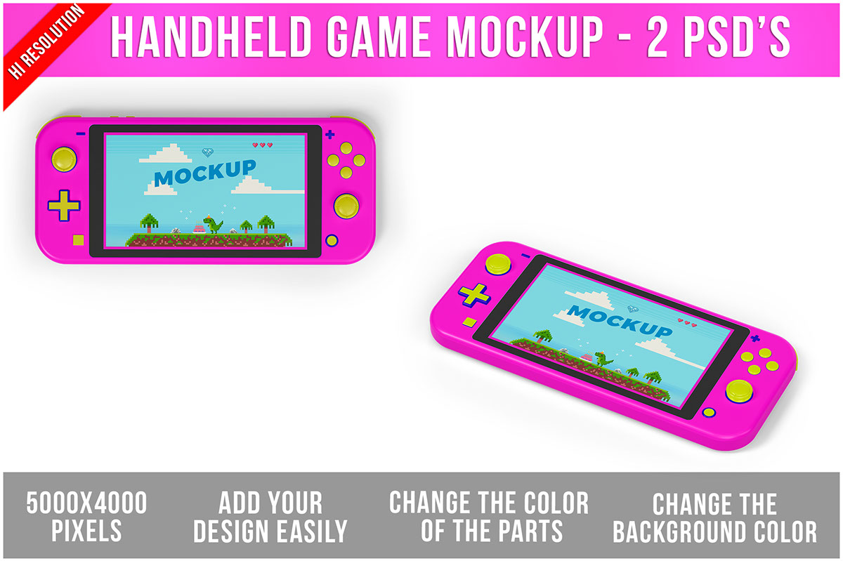 Handheld Game Console Mockup rendition image