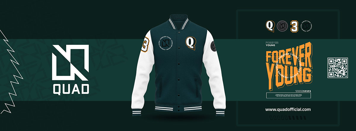 Quad Varsity Jacket rendition image