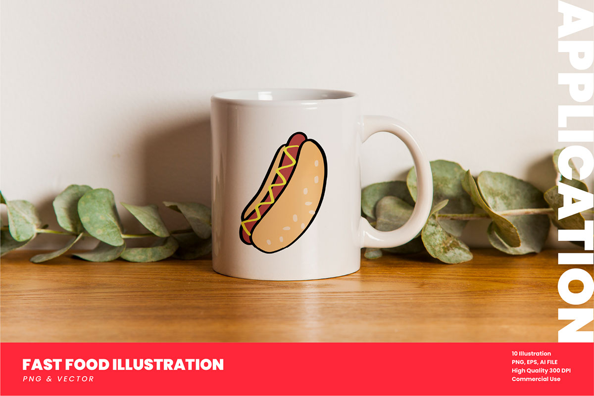 10 Fast Food Illustration Vector rendition image
