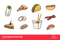 10 Fast Food Illustration Vector