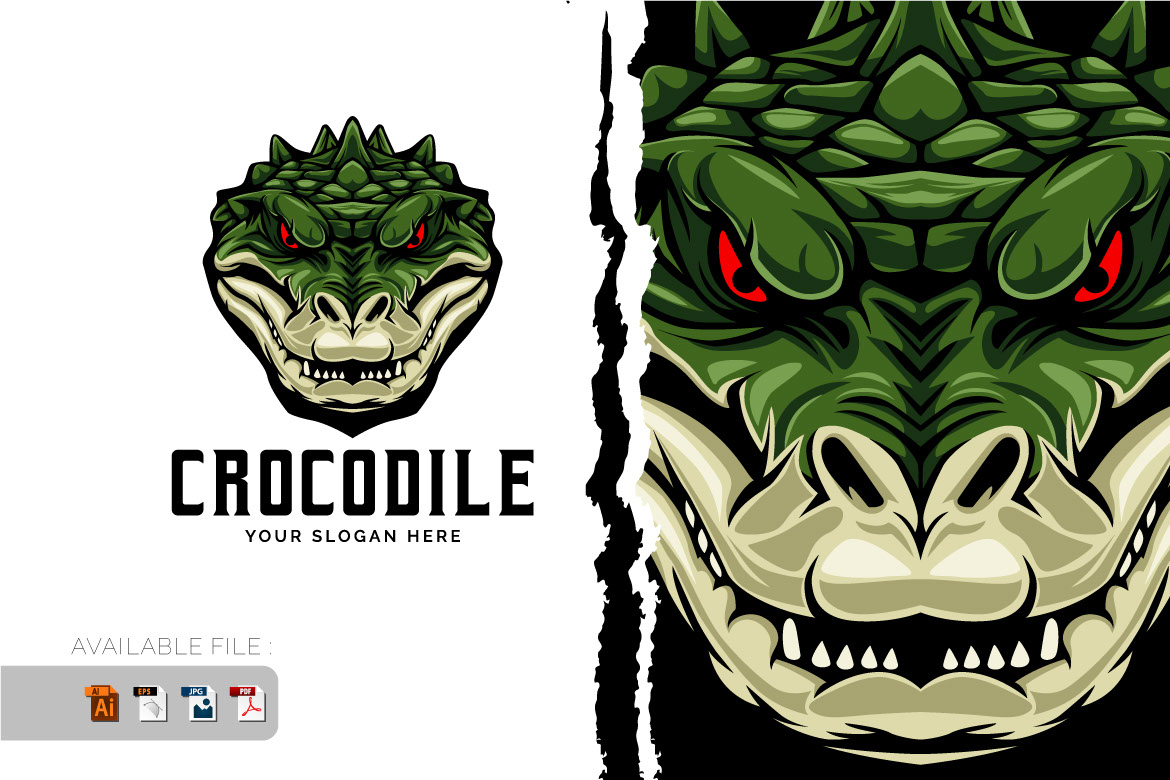 Crocodile mascot logo rendition image