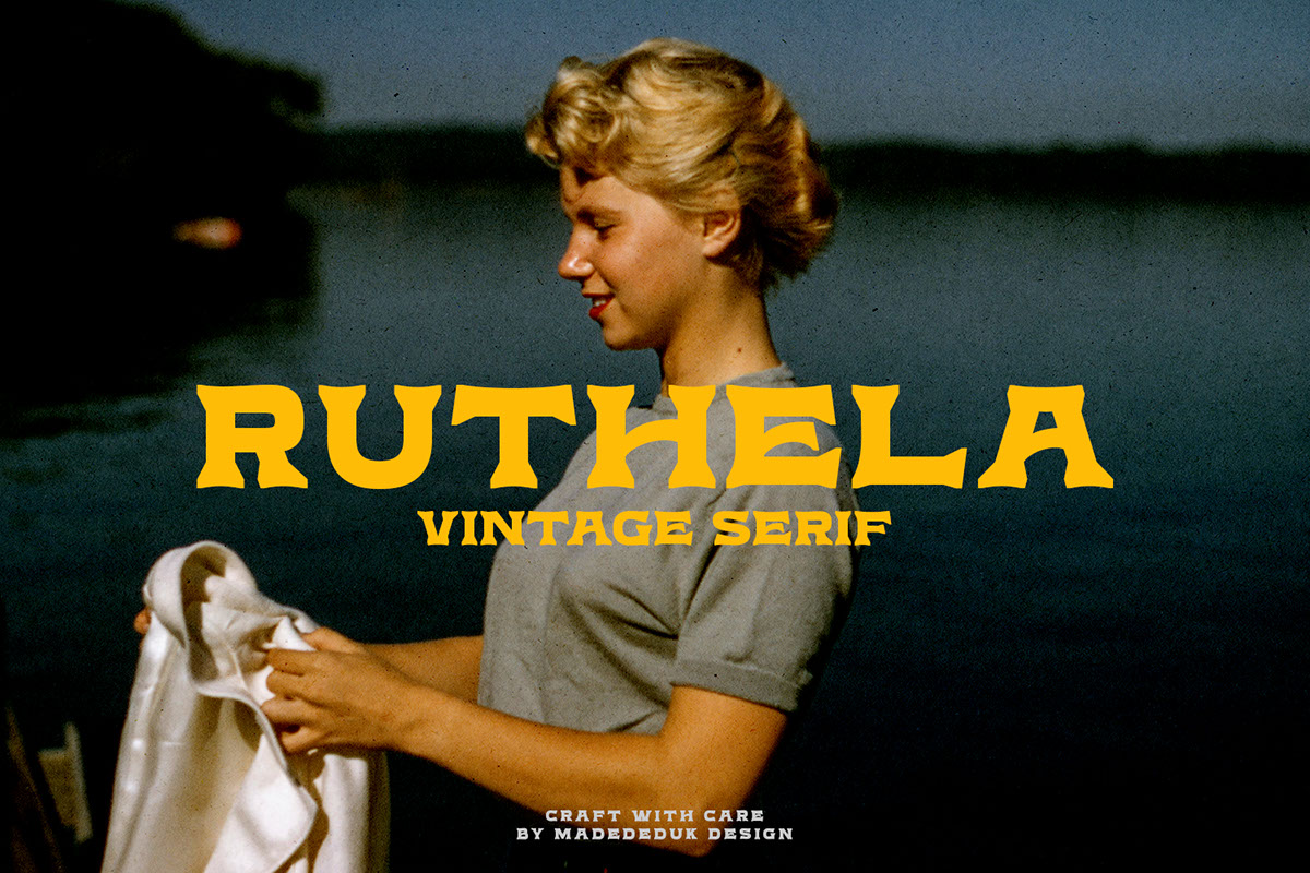 Ruthela Vintage Font rendition image