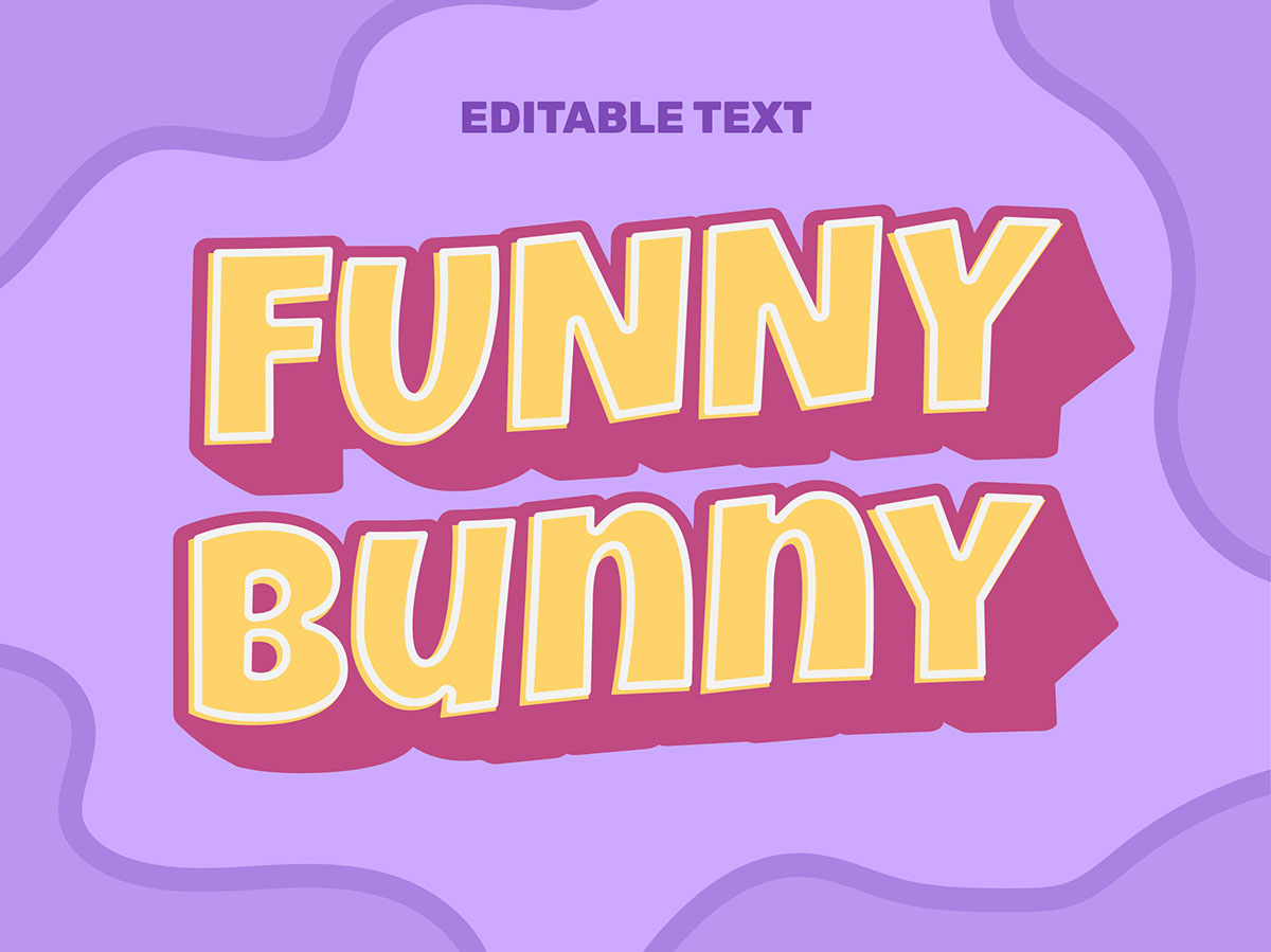 Funny Bunny Editable Text Effect rendition image