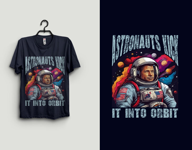 Astronaut T shirt design rendition image