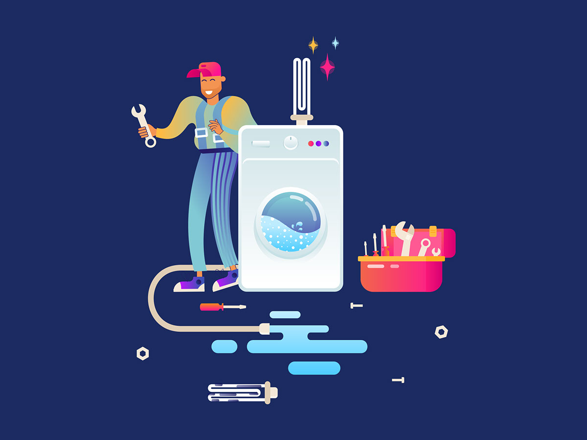 Washing machine repair rendition image