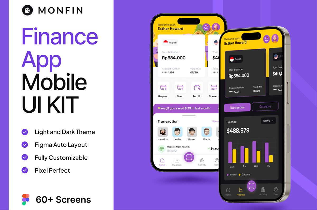 MonFin - Finance App Mobile UI KI rendition image