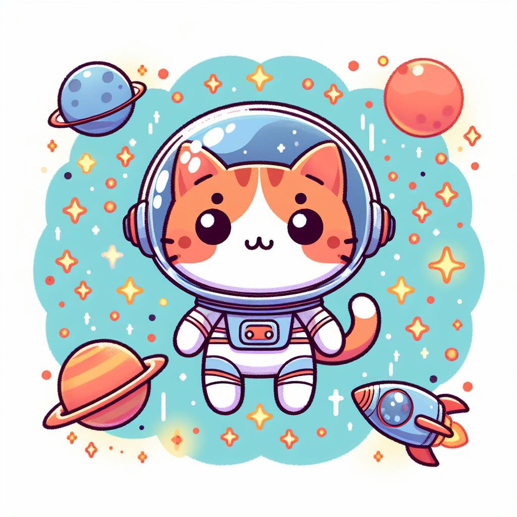 Gato astronauta rendition image