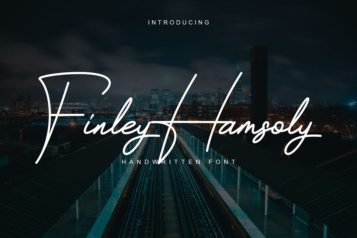 Finley Hamsoly Signature Font rendition image