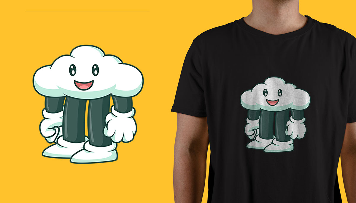 Adorable Cartoon Cloud Character rendition image