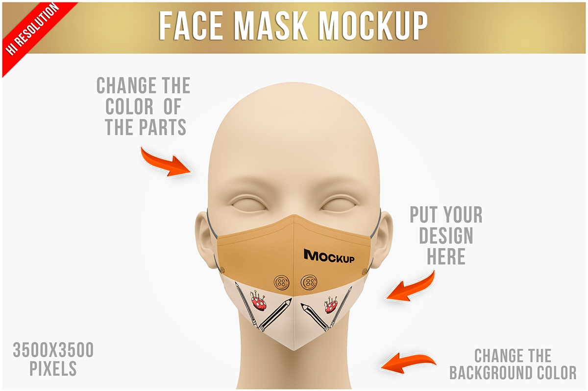 Face Mask Mockup rendition image