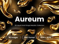 Aureum - 3D Liquid Gold Shape Metallic Collection
