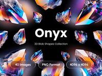 Onyx - Iridescent Gemstone 3D Crystal Collection