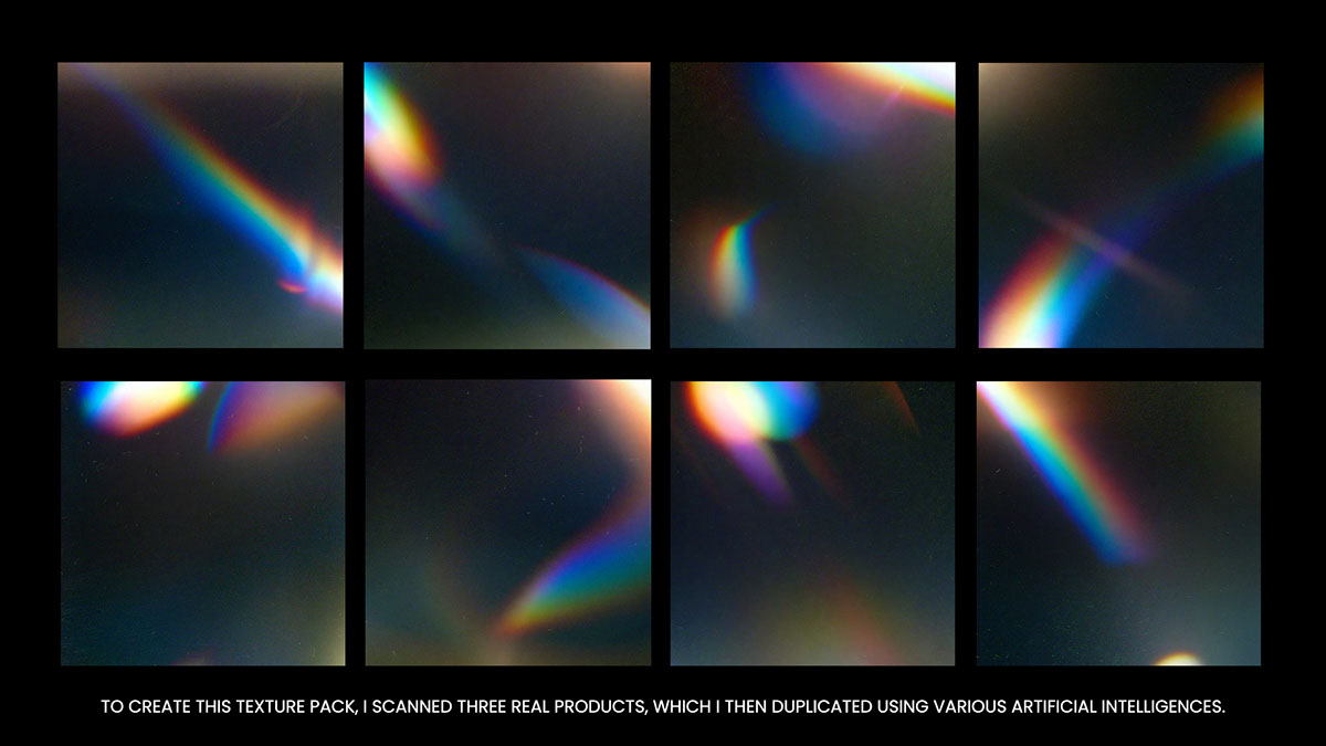 FREE 32 film textures overlay holographic 4K rendition image