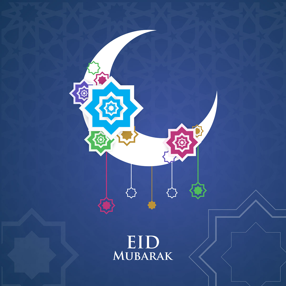 Eid mubarak social media design rendition image
