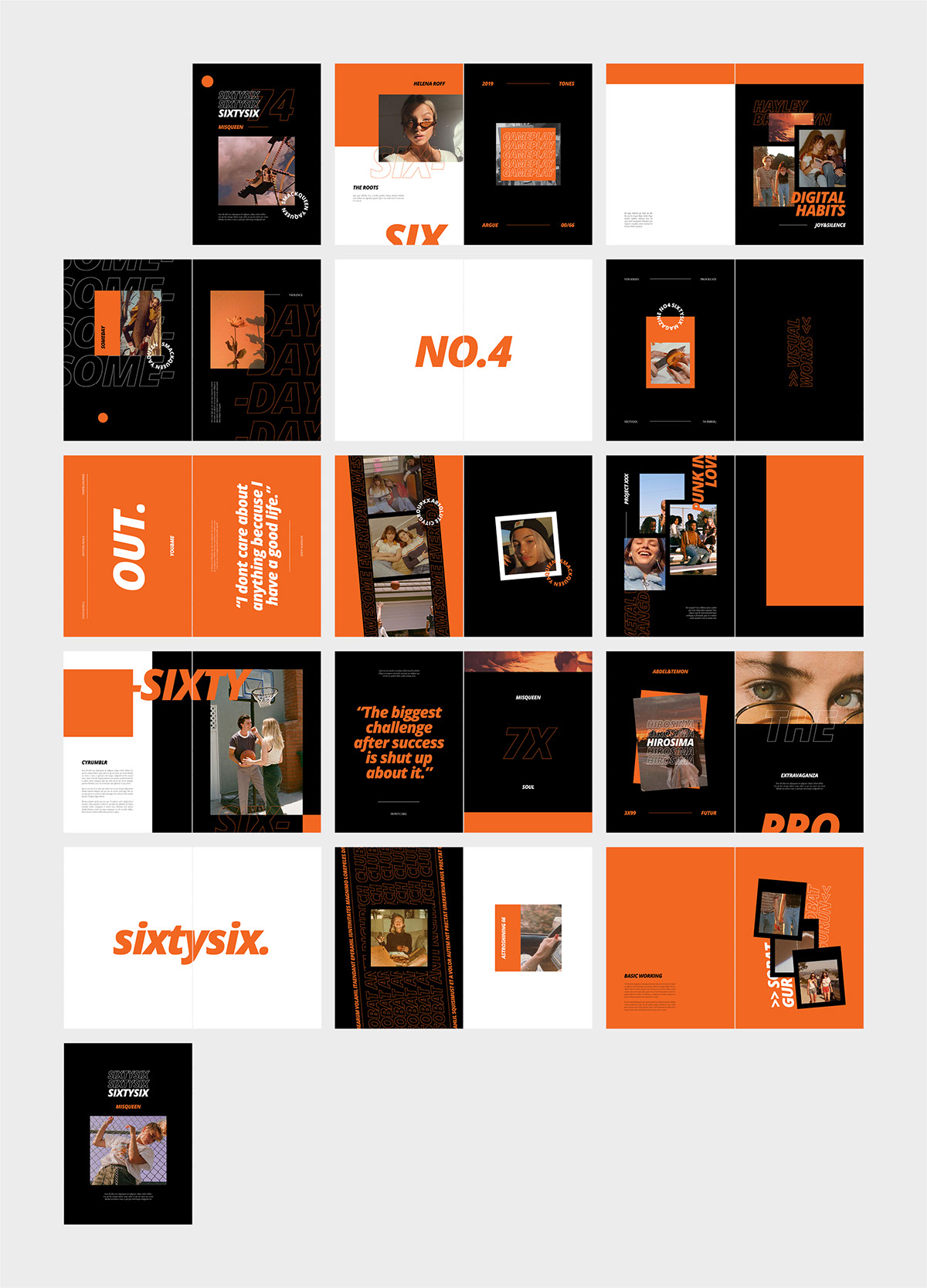 SIXTYSIX Editorial Lookbook InDesign Canva Template rendition image