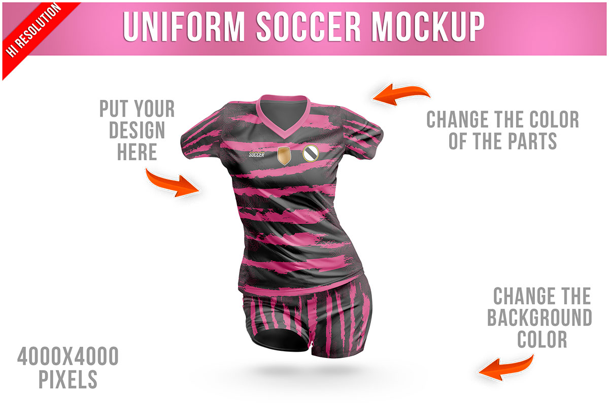 Womens Uniform Soccer Mockup rendition image