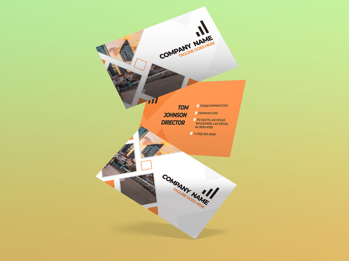 Free mokup for Business card rendition image