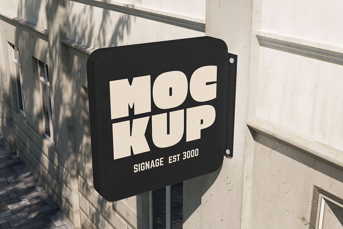 Wall Mounted Signage Mockup on Behance :: Behance