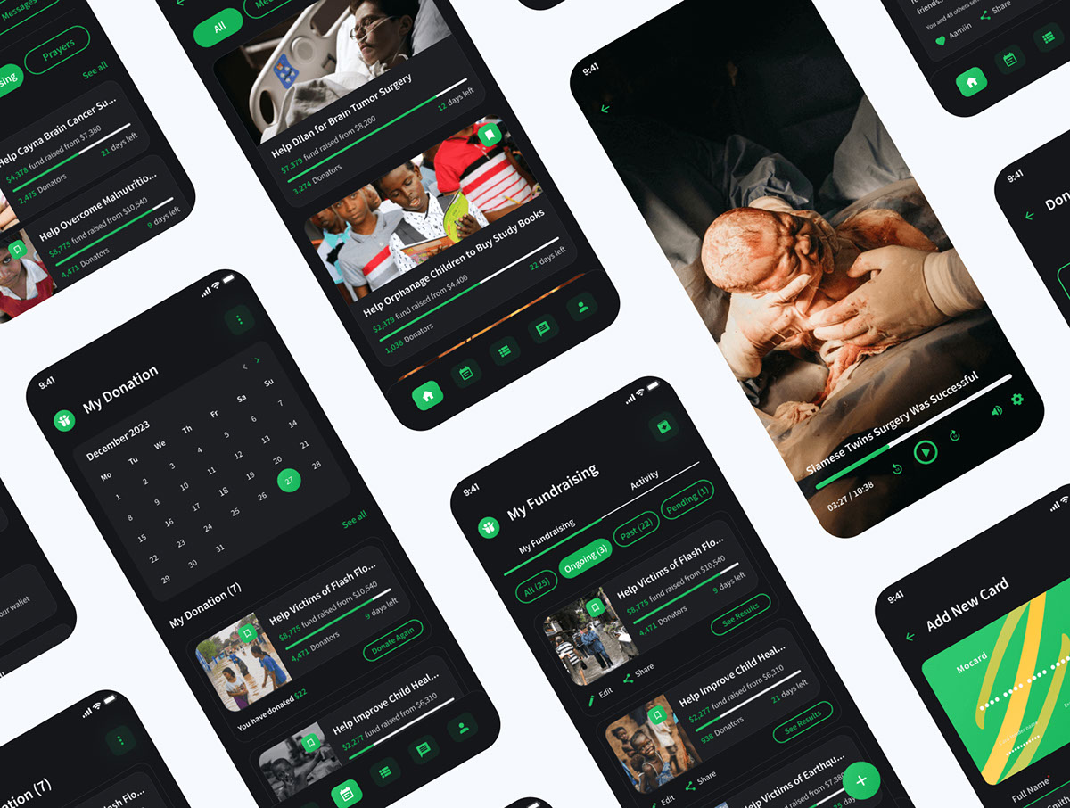 Wecare - Donation Charity and Fundraising App UI Kit rendition image