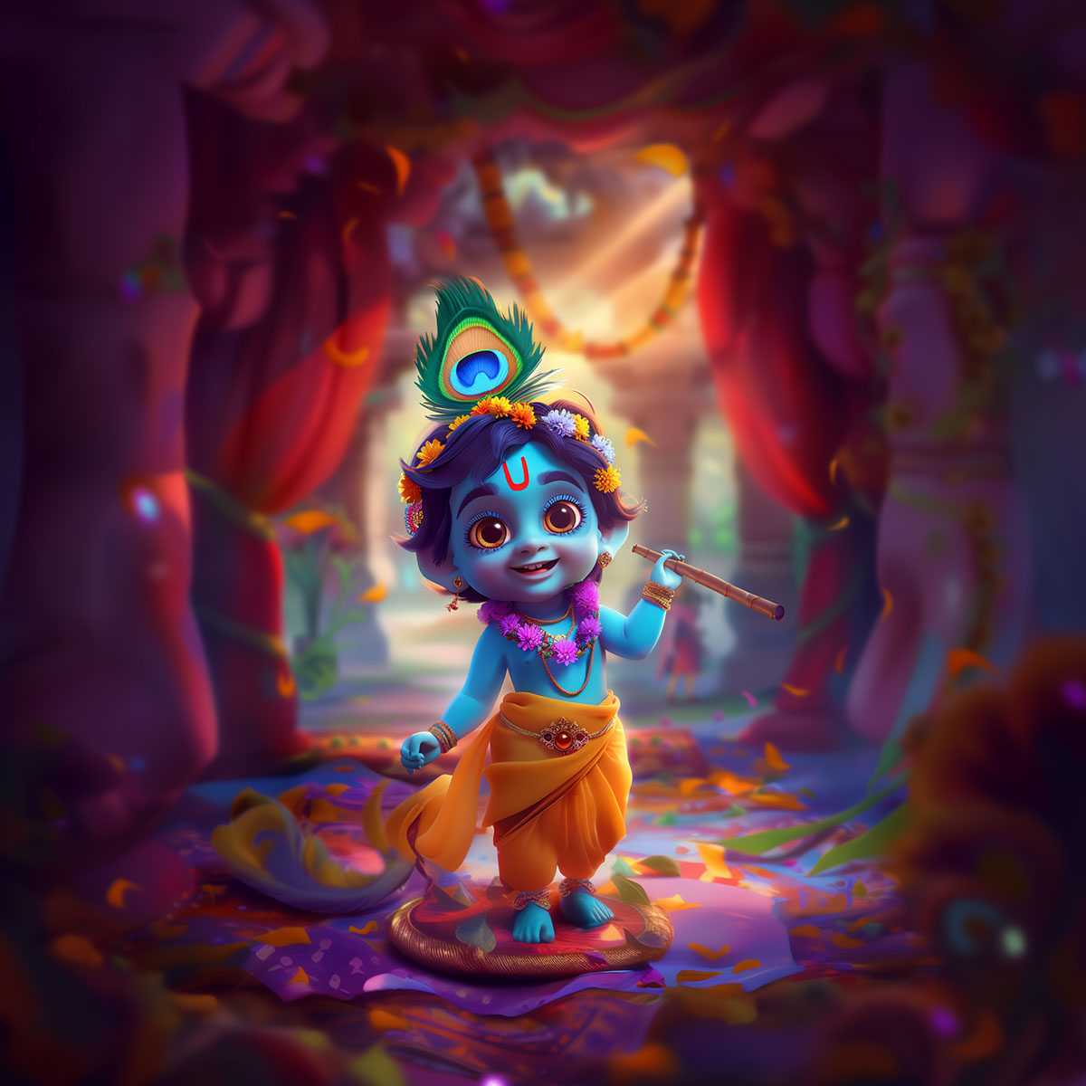 Krishna Illustrations rendition image