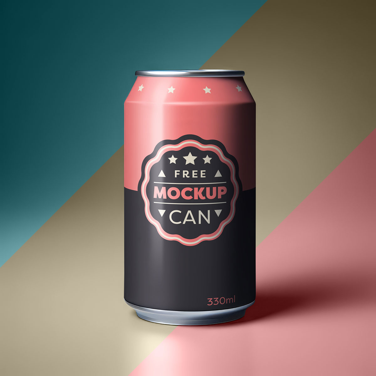 FREE PSD MOCKUP CAN rendition image