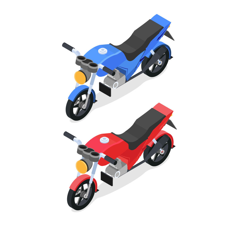 Isometric Motorcycle rendition image