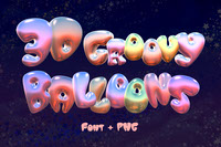 3D Groovy Balloons and Font