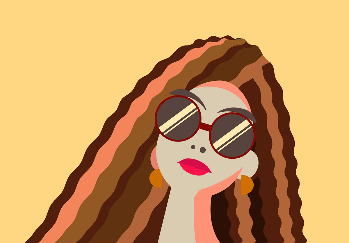 Female wearing sunglasses rendition image