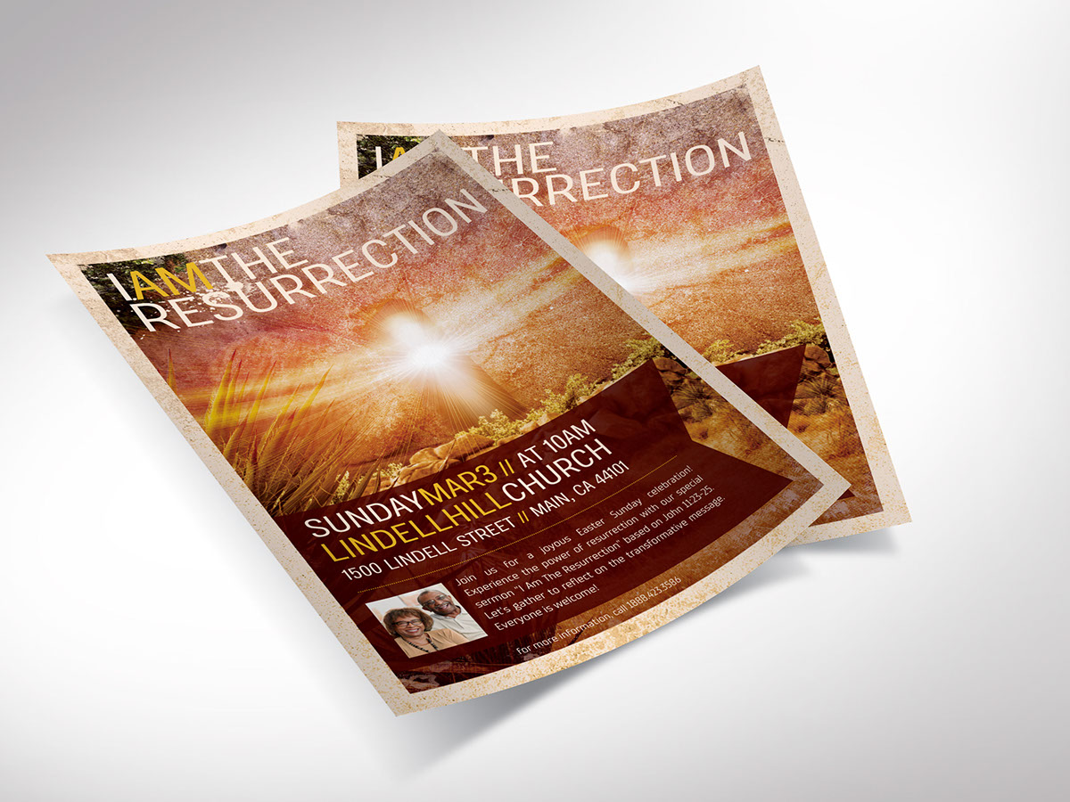 Resurrection Church Flyer Template rendition image