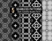 Dark Camellia Quadra V4 - 5 Seamless Patterns Pack