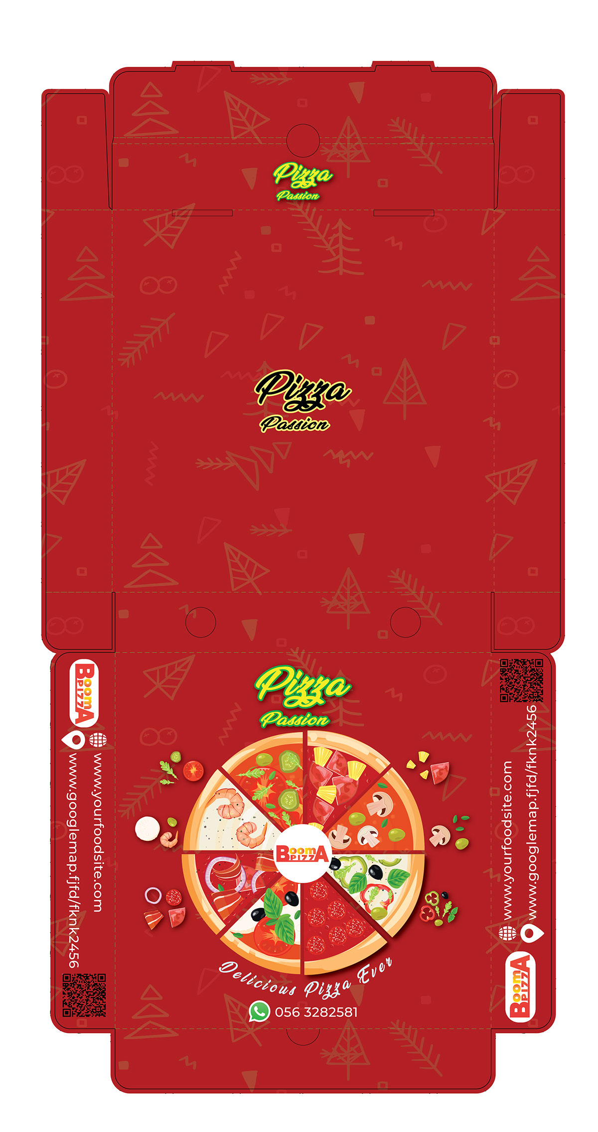 pizza box design rendition image