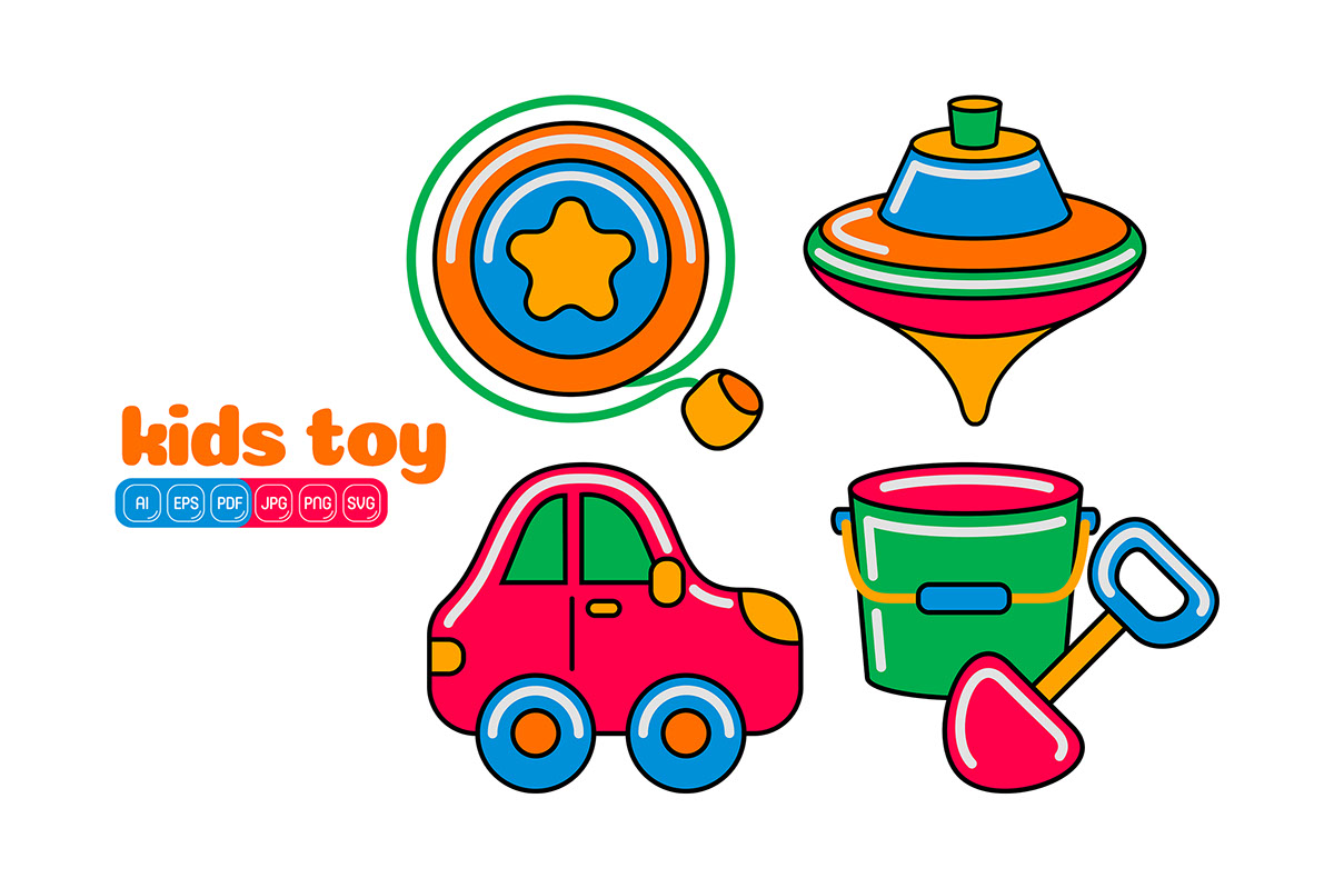 Kids Toys Element Vector Pack rendition image